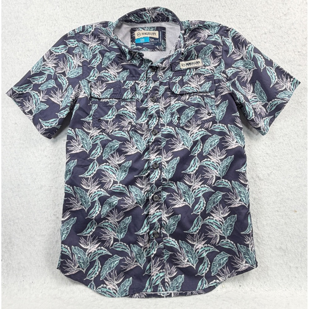 Magellan Outdoors Boys Size 8 Fish Gear Tropical Fishing Shirt Moisture Wicking